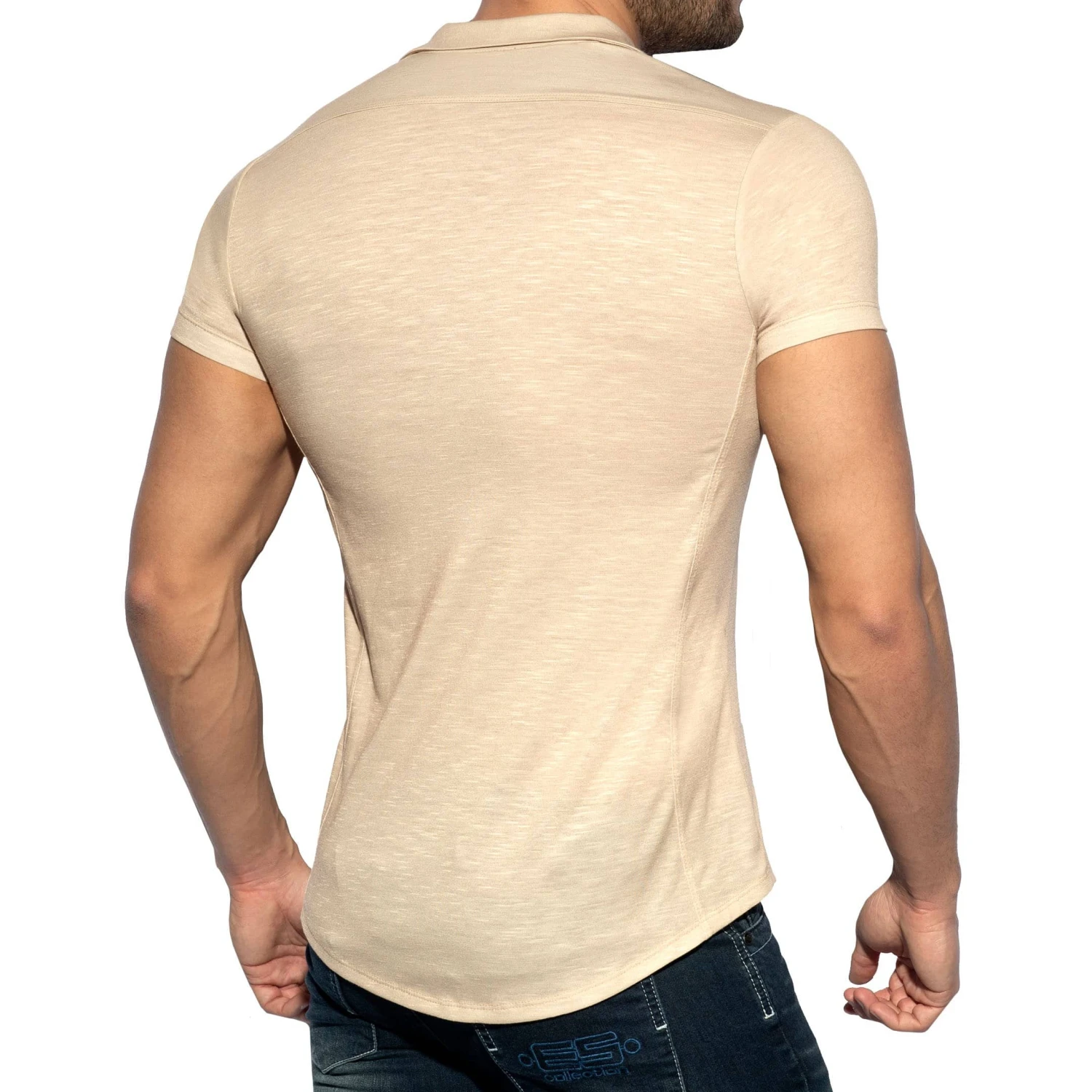 Chemisette Slim Fit Microfibre Beige â Image 2