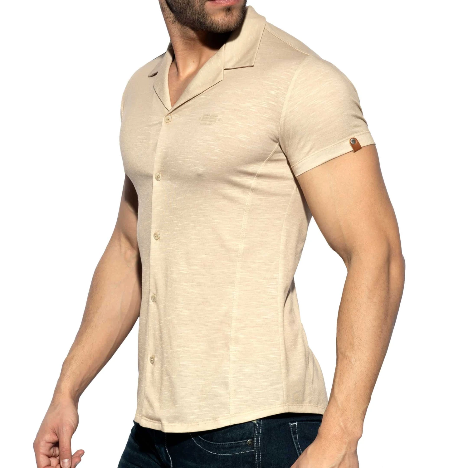 Chemisette Slim Fit Microfibre Beige