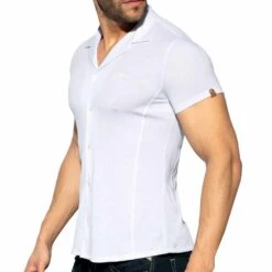 Chemisette Slim Fit Microfibre Blanche