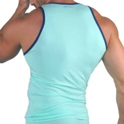 Débardeur Coton Modal Vert Menthe - Marine