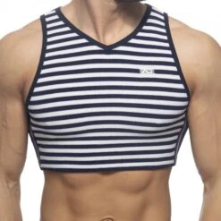 Débardeur Crop Velvet Sailor Bleu Marine