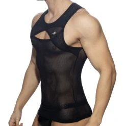 Débardeur Crossed Mesh Noir