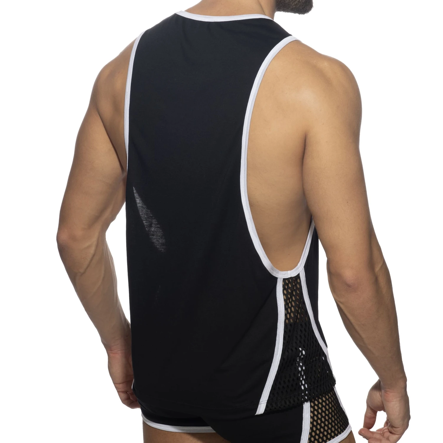 DĂ©bardeur Low Rider Mesh Striped Noir - Blanc â Image 2