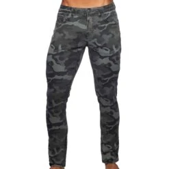 Jeans Camouflage Gris