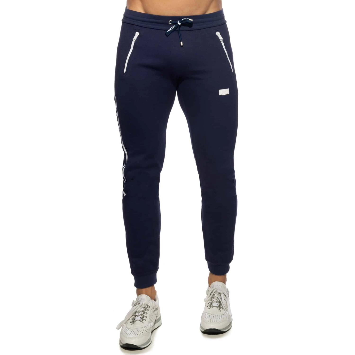 Pantalon Jogging Double Zip Bleu Marine
