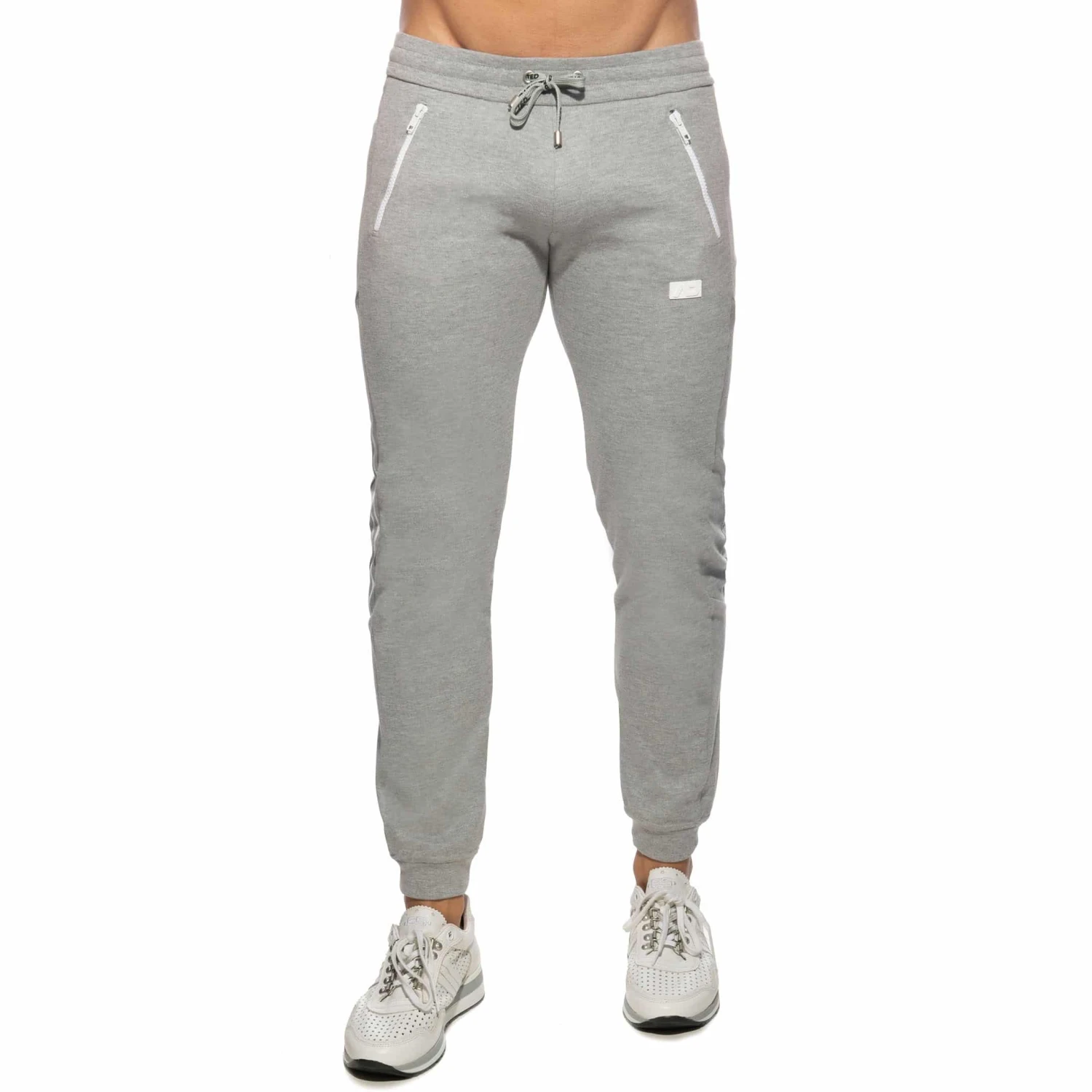 Pantalon Jogging Double Zip Gris Chiné