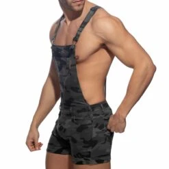 Salopette Jeans Camouflage Gris