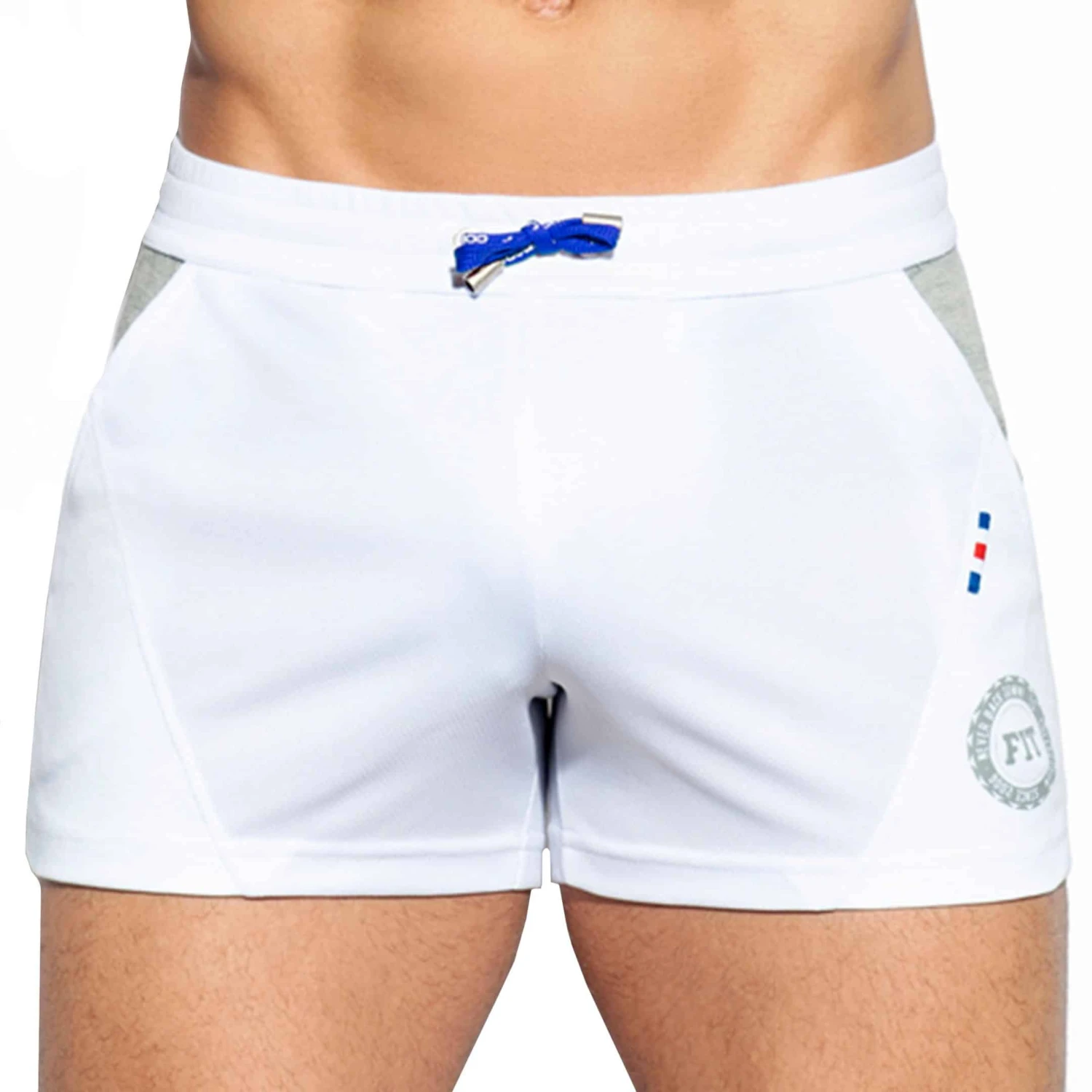 Short Court Fit Flag Blanc