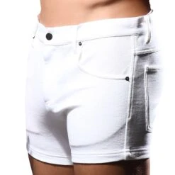 Short Jeans Stretch Skinny Blanc