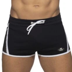 Short Mesh Striped Noir - Blanc