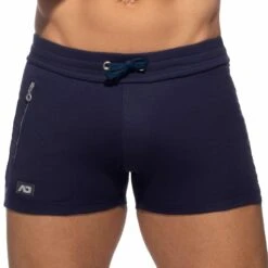 Short Sport Poche Zippée Bleu Marine
