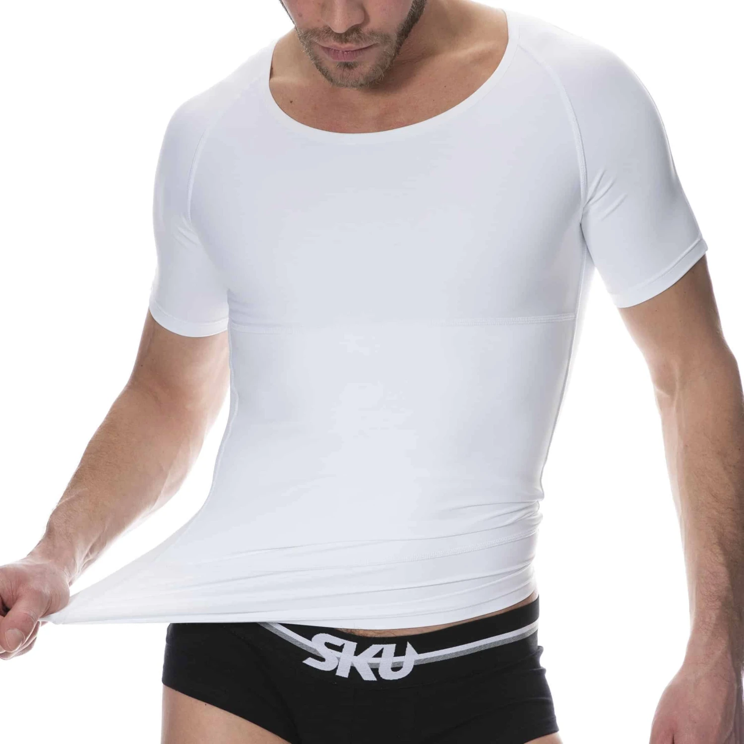 T-Shirt Compression Ferme Blanc – Image 3