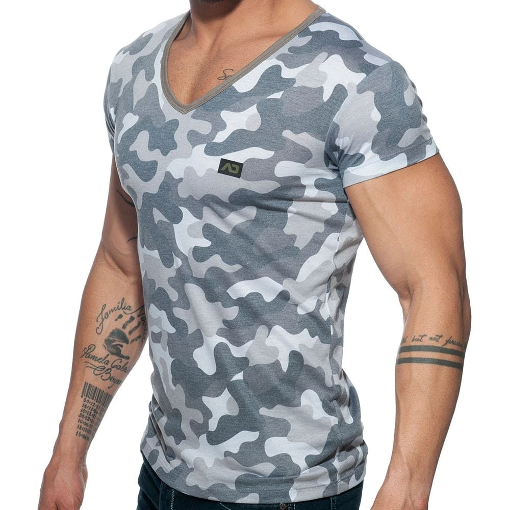 T-Shirt Washed Camo Gris