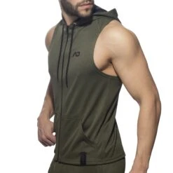 Veste à Capuche Sans Manche Loop Mesh Kaki
