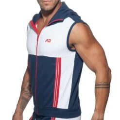 Veste AD Sans Manche Marine - Blanc