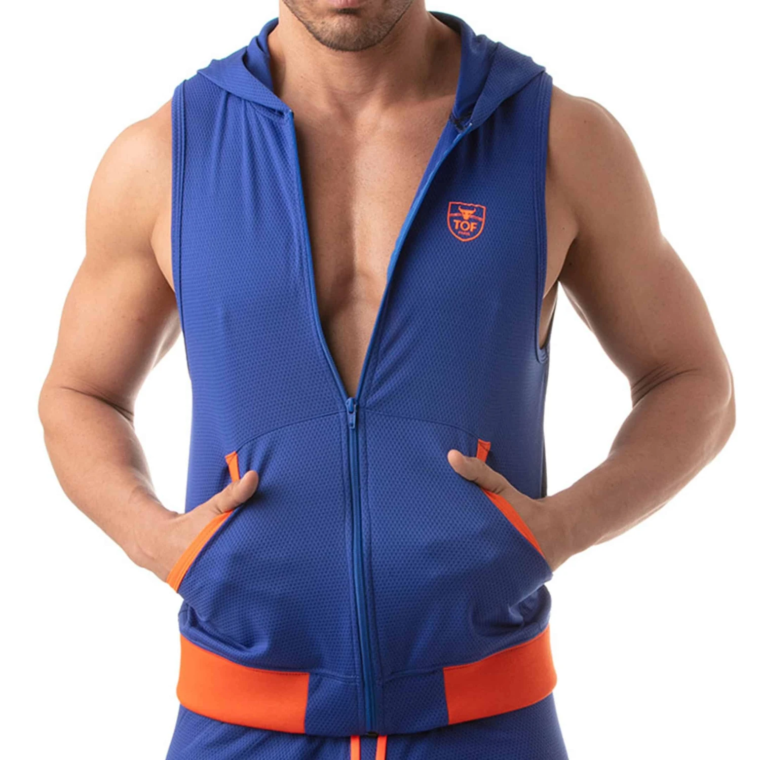 Veste Athletic Hoody Mesh Bleu Roi â Image 3